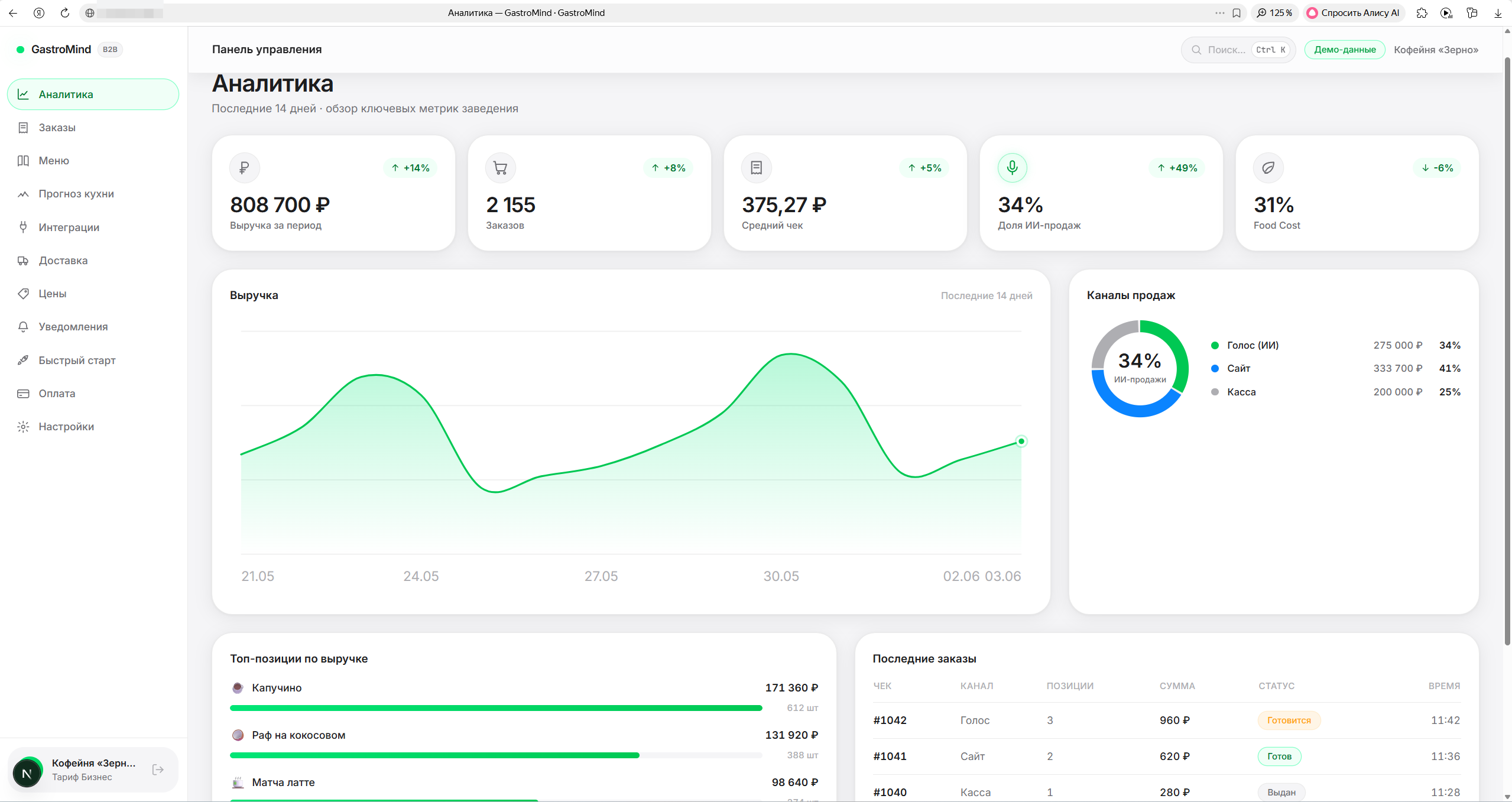 GastroMind: голосовой ИИ-кассир и Smart-меню для ресторанов
